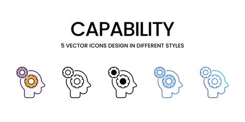 Capability Icons different style vector stock illustration