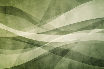 flowing green lines and translucent layers creating a dynamic and organic effect