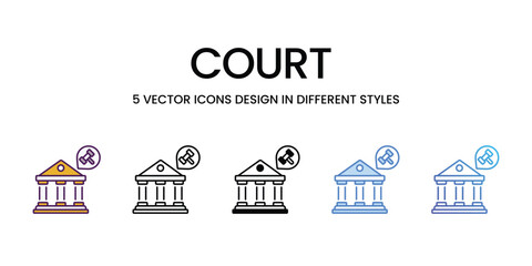 Court  Icons different style vector stock illustration