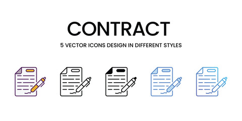 Contract  Icons different style vector stock illustration