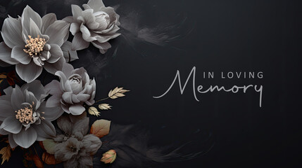 condolence card with flower in loving memory illustration