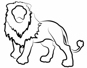 Obraz premium vector line art lion, logo icon