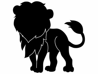lion silhouette vector isolated on white background, logo icon
