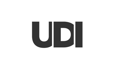 UDI logo design template with strong and modern bold text. Initial based vector logotype featuring simple and minimal typography. Trendy company identity.