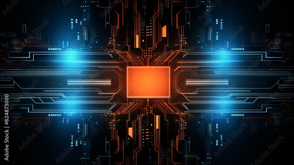 Poster vibrant abstract digital technology background: futuristic hi-tech design with dynamic patterns and 