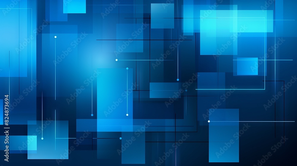 Poster blue geometric shapes abstract modern technology background design - vector graphic for presentation