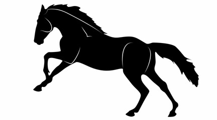 horse silhouette vector isolated on white background, logo icon