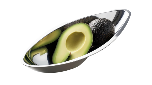 A white bowl filled with peanuts on a white background
