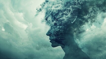 state of mind, mind blowing background concept, with copy space