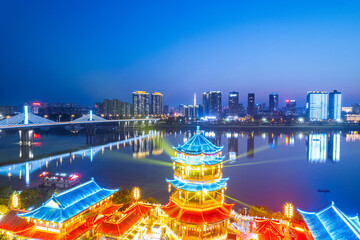 Light show at Zhuzhou Branch Pavilion in China