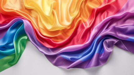 Obraz premium Close-up of a pride flag, vibrant rainbow colors vividly displayed,