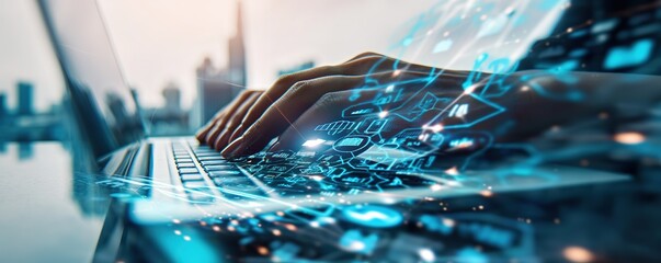 hands on the keyboard of a computer
