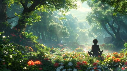 Experience peace for your body and mind by meditating in the beautiful and serene forest.