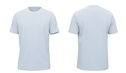 Front and back white t-shirt mockup, cut out