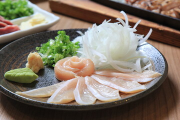 Raw Chicken Sashimi - Traditional Japanese Food