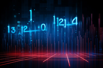 Fototapeta premium Abstract technology digital line electronic network data innovation concept background.