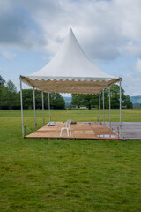 Marquees and gazebos at Petworth Park, West Sussex 