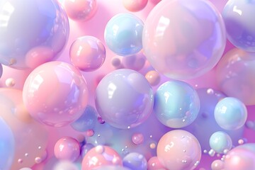3d render of abstract spheres in pastel colors, background for web design or print on demand products 
