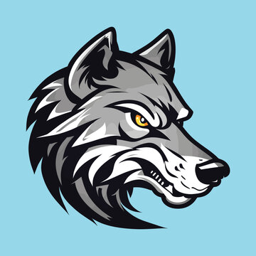 the bold wolf logo from the side is suitable for esports