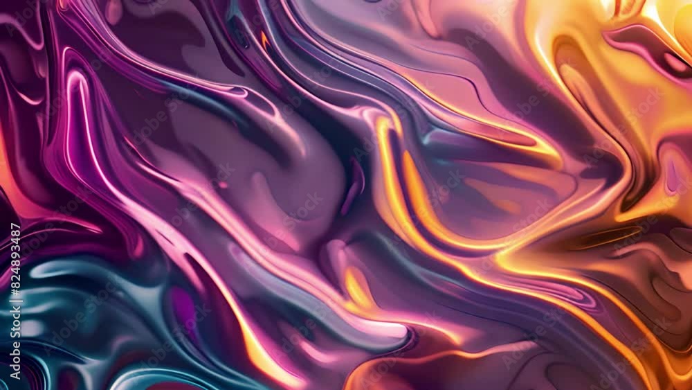 Poster a mesmerizing display of vibrant abstract fluid patterns with glowing colors, creating a dynamic and