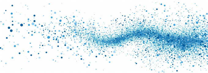 Obraz premium A mesmerizing splash of blue watercolor dynamically spreads across a white background, resembling a river of mixed shades and textures