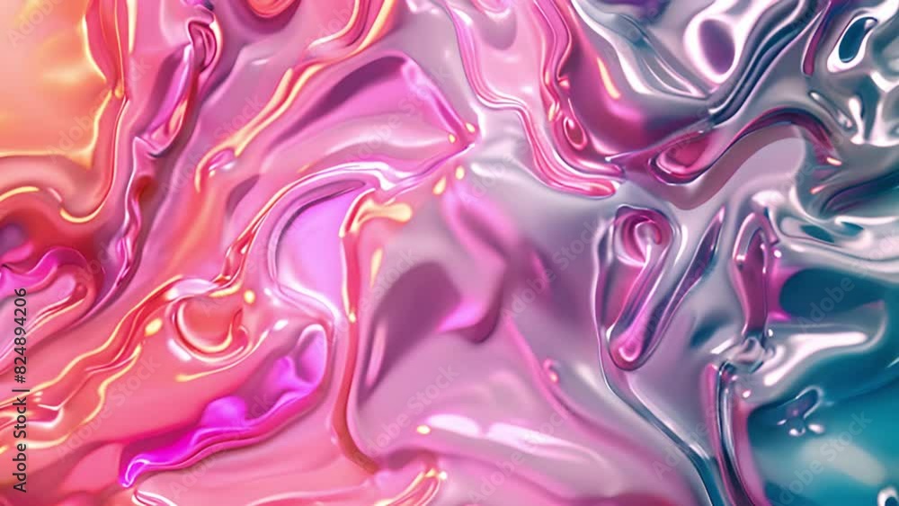 Poster detailed view of vibrant liquid displaying various colors and patterns, creating a visually striking