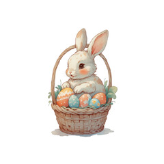 easter bunny and easter eggs