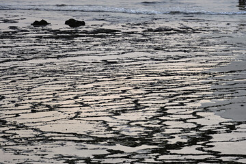Tide Patterns on Sand at Vila Nova de Milfontes, Portugal