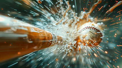 Explosive Impact of Baseball and Bat - High-Speed Photography