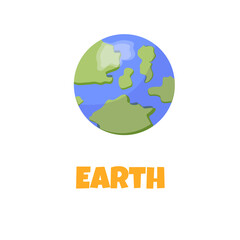 Earth cartoon. Vector kids for wallpaper design. Planet wallpaper. vector illustration. White background. 
