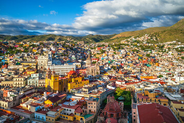 Scenery of guanajuato city with guanajuato cathedral in mexico © Richie Chan