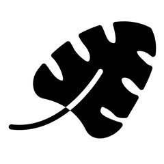 Monstera Icon in Solid Style
