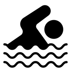Swimming Icon in Solid Style