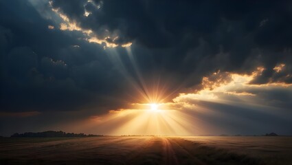 Dramatic Illustration of Sun Rays Breaking Through the Day, Sun Rays Breaking Through Daytime Dramatic Illustration, Stunning Illustration of Daytime Sun Rays for Dramatic Effect, Dramatic Sun Rays
