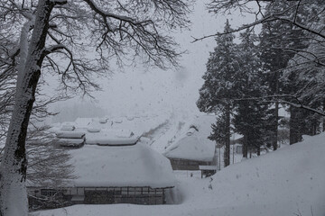 日本の田舎の雪景色