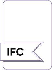 IFC File format icon  thick and label outline