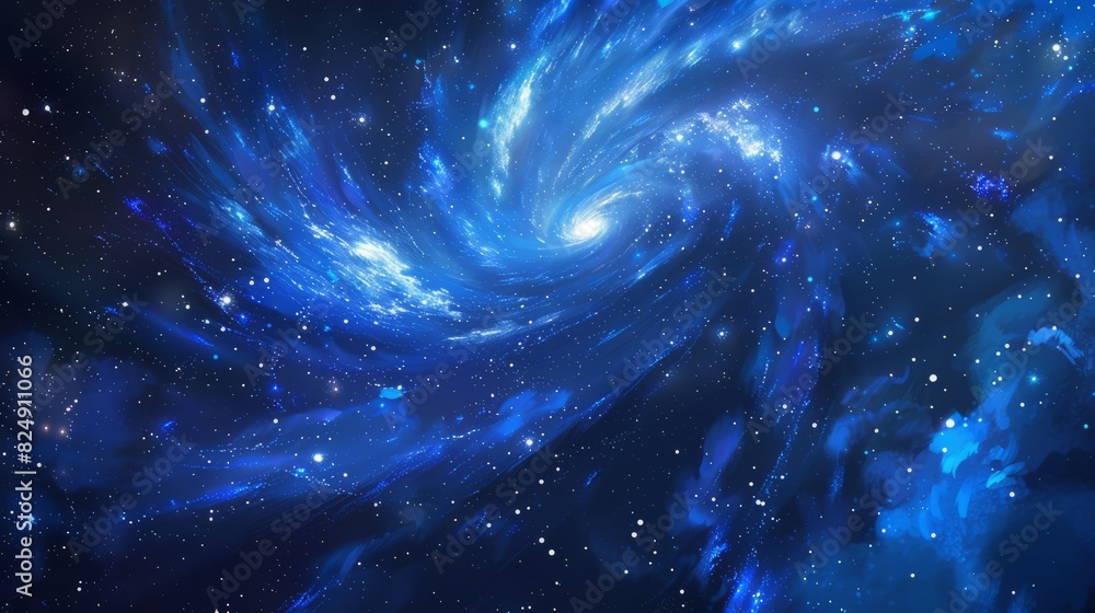 Wall mural A star clipart with a spiral galaxy pattern inside, giving it a cosmic and celestial feel - Wall murals