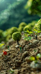 Miniature People Planting Trees: A Symbol of Hope for the Planet