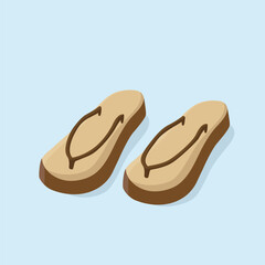 Summer beach slates in cartoon style. Sandals for relaxing at the sea.