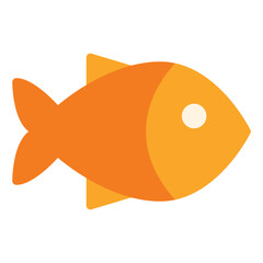 Fish Icon in Flat Style