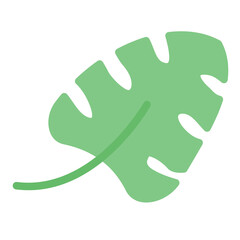 Monstera Icon in Flat Style