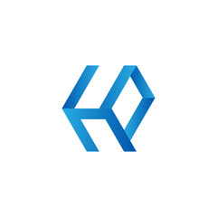 initial letter HP logo vector