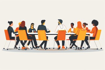Flat Illustration of Focus Group Discussion

