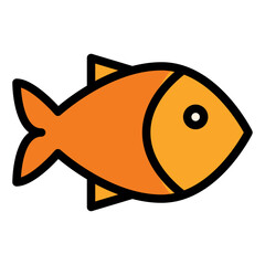 Fish Icon in Filled Line Style