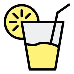 Lemonade Icon in Filled Line Style
