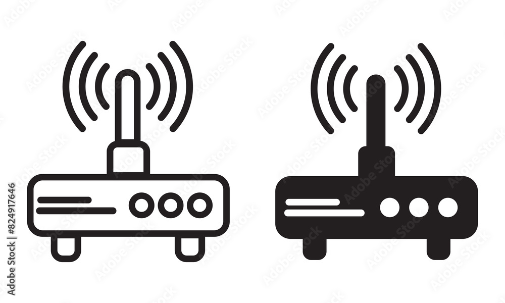 Poster wireless router icon sign symbol in trendy flat and outline style. set of wi fi icon. wifi vector ic