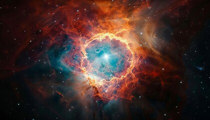 Obraz premium Exploring the Magnificent Beauty of a NASA-Furnished Space Nebula in High Quality Resolution
