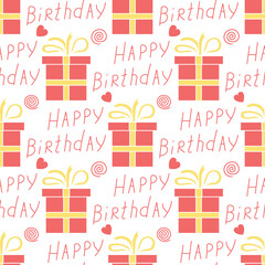 Happy birthday pattern. Seamless birthday background
