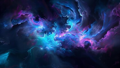 Galactic Vortex: A Stunning Display of Cosmic Energy in Blue and Purple Hues