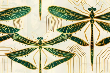 Light seamless dragonfly pattern 